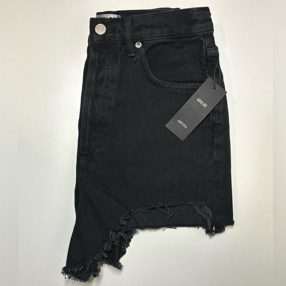 Agolde | High Rise Denim Shorts In Black | Dee Super High Rise Shorts | Sz 26 - Picture 7 of 10
